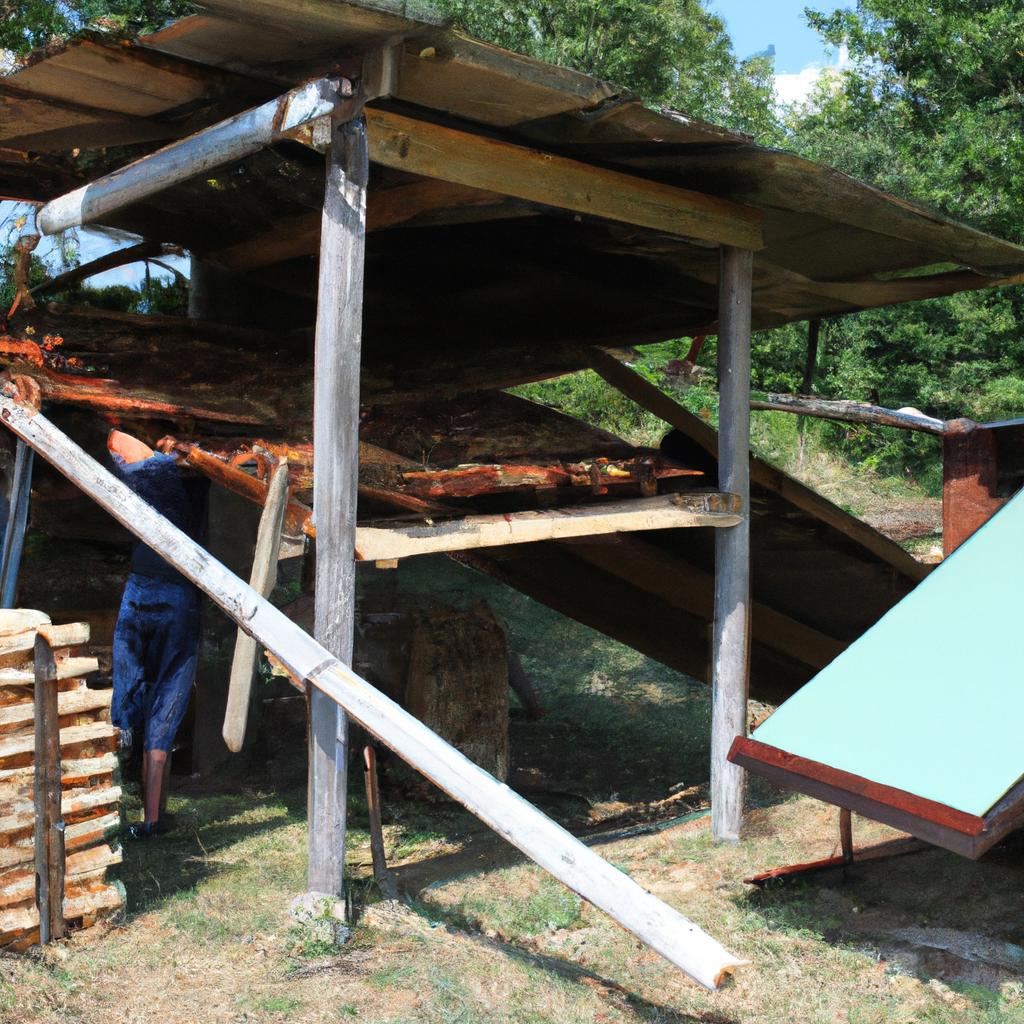 Person operating wood drying equipment