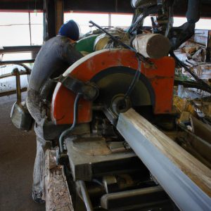 Person operating sawmill machinery